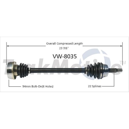 Surtrack Axle Cv Axle Shaft, Vw-8035 VW-8035